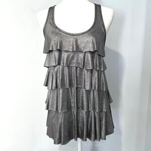 Twenty One Ruffle Metallic Tank Top Women's Size Medium